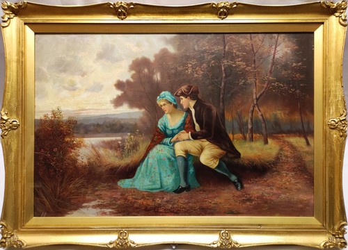 Romantic victorian era oil - victorian,