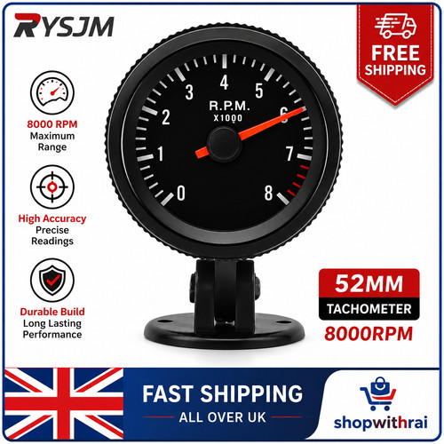 52mm rev counter 0 8000 - 2'', 0-8000