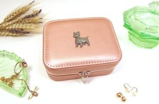 West Highland Terrier on Rose Gold Travel Jewellery Box Westie Gift Dog Mum Gift