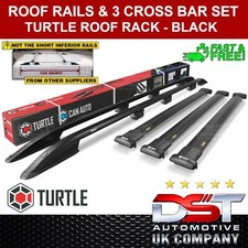 ROOF RACK RAILS & 3 CROSSBAR SET BLACK FOR L2 2019-ON VAUXHALL VIVARO