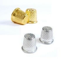 Metal Thimbles Silver & Gold -