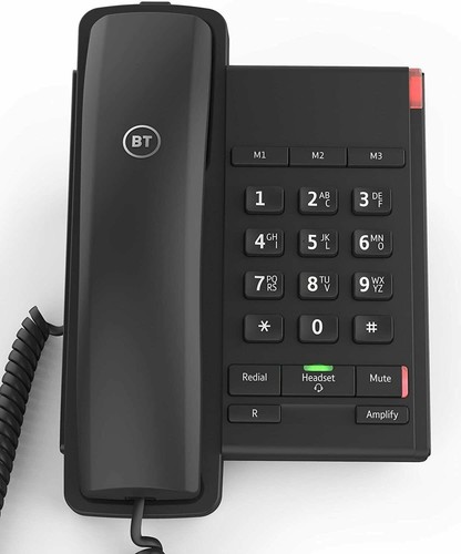 Corded landline phone black - phone,