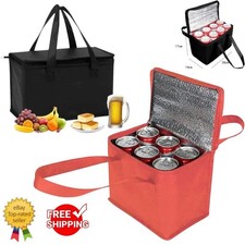 Portable Lunch Cooler Bag | Folding Insulation Picnic Ice Pack Food Thermal Drin