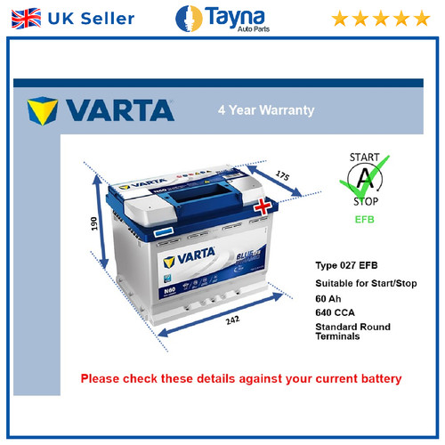 Efb car battery fits - efb,