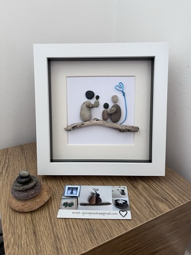 New baby pebble art picture - art,