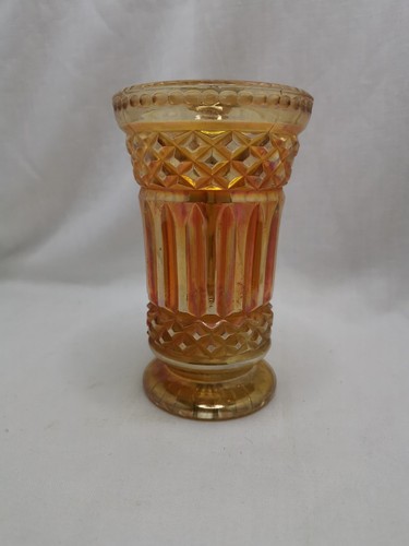 Orange carnival glass - carnival, vase