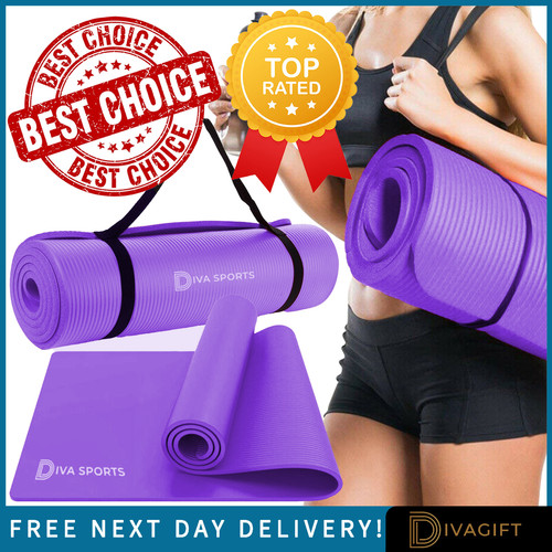 Purple yoga mat 15mm thick - 15mm,