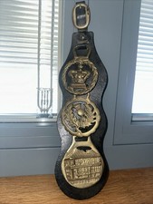 Vintage Horse Brass. Leather