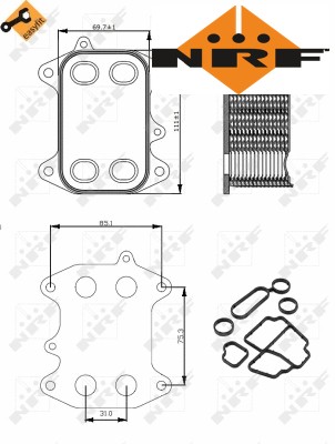 Engine oil cooler - oil, 31263