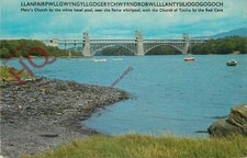 Picture Postcard:;Llanfair P.G., Britannia Bridge, Menai Bridge [Salmon]