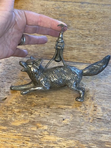Vintage metal brass fox - metal/brass,