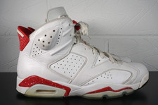 Mens Nike Air Jordan 6 Retro White University Red Basketball Trainers - UK 11