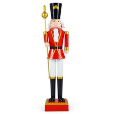 COSTWAY 4 FT Christmas Nutcracker Xmas Nutcracker Figure with High Hat