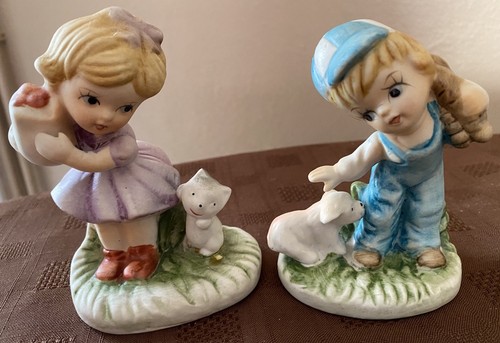 Boy girl ceramic 1980s - boy,