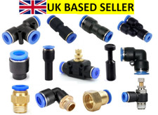 PNEUMATIC PUSH IN FITTING AIR WATER PIPE - ALL TYPE FITTINGS 4-6-8-10-12-14-16MM