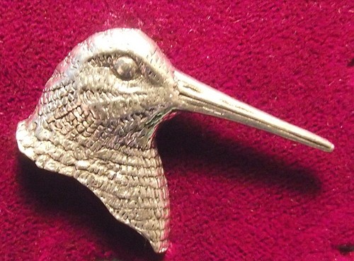 Pewter woodcock head hunting - pewter,