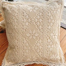 2Pcs 50x50 Hand Crochet Lace