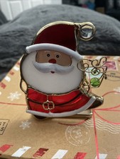 Stained Glass Santa Tealight Holder