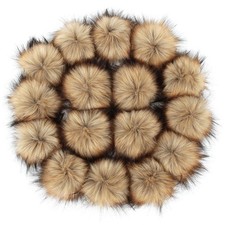 16x Fluffy Faux Fur Pom Pom Balls for Hats Shoes Scarves Bags Charms Accessories