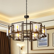 Vintage Wagon Wheel Chandeliers Industrial Ceiling Lighting Light Fixtures Decor