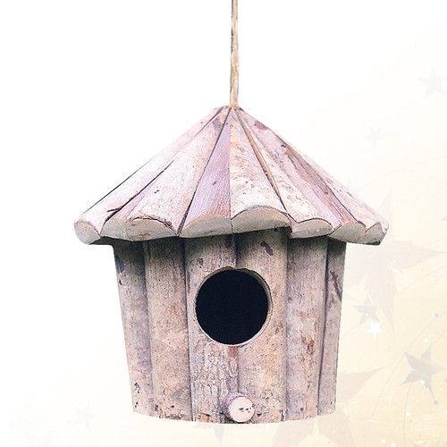 Bird round house wooden - bird,