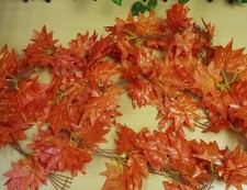 Artificial Trailing Ivy Garland Plant Flowers Garden Vine Leaf Foliage RED MAPLE