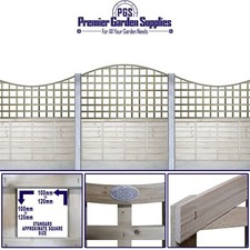 Premier Large Square Trellis Arched or Concave Treated Garden Fence/Screening