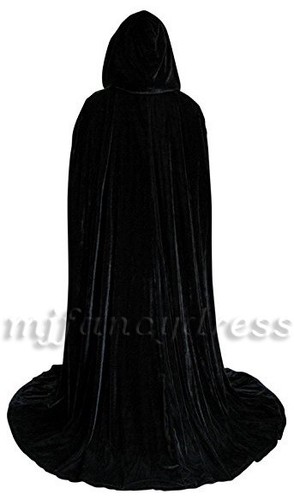 Adult velvet hooded cloak - cloak, cape