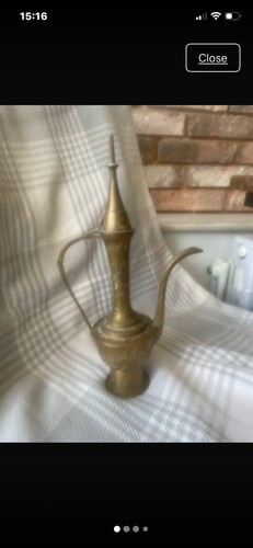 Vintage solid brass - brass, teapot