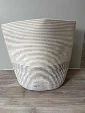 Rope Laundry Basket Storage White Grey Neutral 50 x 50cm