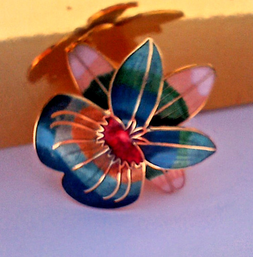 Vintage cloisonne orchid - vintage,