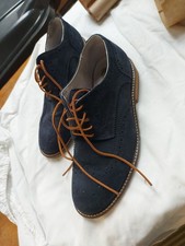 Ask The Missus Mens Size 10 Suede Navy Shaq Clear Sole Brogue