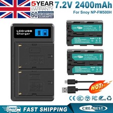 2Pcs NP-FM500H 2.4Ah Battery
