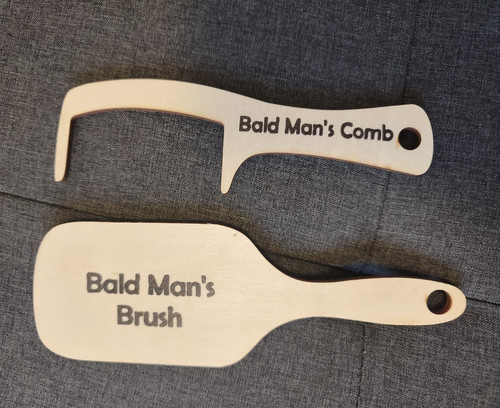Funny wooden bald man brush - funny,