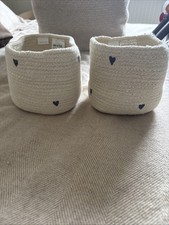 H&M Home Zara Home Jute Heart Baskets Small Cute Kids Storage