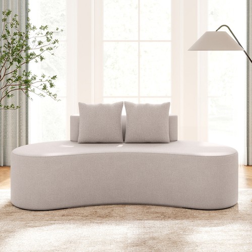 Upholstered curved sofa with - upholstered,