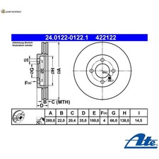 2x Brake Disc 24.0122-0122.1