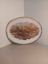 Vintage 1960s Hunting Serving Plate, Pheasants, Liverpool Road Pottery (Stoke)