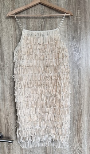 Cream fringe sequin - cream,