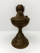 Vintage Brass Paraffin Oil Table Lamp British Made Duplex Burner