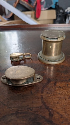 Brass pulleys and capstan - brass,