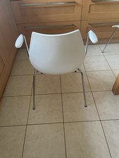 Kartell Maui White stackable Chairs with Arms. Set of 2 Dining Chairs