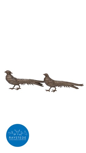 Pheasant figurine pair bronze - pheasant,