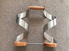 STYLISH CONTEMPORARY WOOD & STAINLESS STEEL WINE HOLDER, ROSLE – VGC