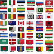 Embroidered Different sizes National Country Flags Iron Sew on Embroidered Patch