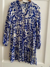 Zara Blue &White Button Dress size S 