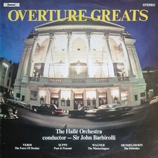 Overture Greats Hallé Orchestra conductor Sir John Barbirolli Vinyl Record LP