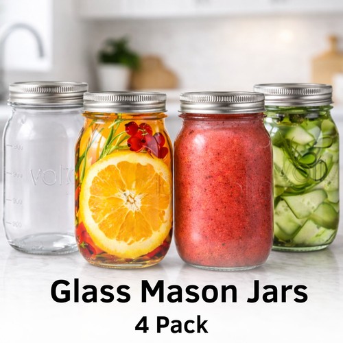 Glass mason jars - 4/12,