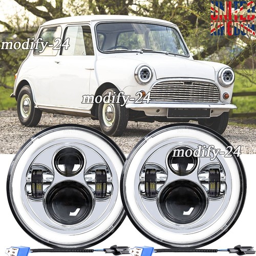 Pair round led - 7", headlights