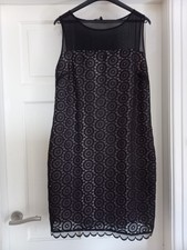 Black Lace Effect Dress,Size 14.Principles At Debenhams By Ben De Lisi